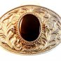 Vintage Silvertone & Brown Stone Belt Buckle