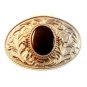 Vintage Silvertone & Brown Stone Belt Buckle