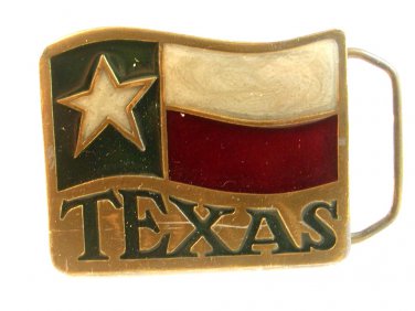 Vintage Texas Flag Belt Buckle USA