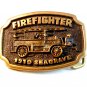 Vintage Firefighter 1910 Seagrave Brass Belt Buckle