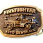 Vintage Firefighter 1910 Seagrave Brass Belt Buckle