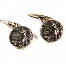 Small Vintage Silvertone Hunter & Bird Dog Button Cufflinks Unbranded 72315