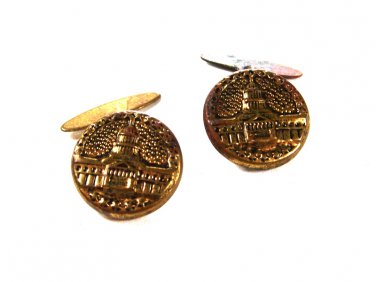 Vintage United States Capitol Building Goldtone Button Cufflinks Unbranded 72315