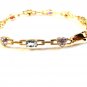 Sterling Silver  w/ 18K Gold Overlay & Natural Stones Bracelet MIB