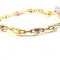 Sterling Silver w/ 18K Gold Overlay & Natural Stones Bracelet MIB