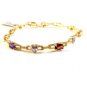 Sterling Silver w/ 18K Gold Overlay & Natural Stones Bracelet MIB