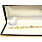 Sterling Silver w/ 18K Gold Overlay & Natural Stones Bracelet MIB