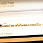 Sterling Silver w/ 18K Gold Overlay & Natural Stones Bracelet MIB