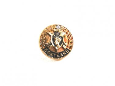 Vintage Goldtone Ladies Head w/ Crown 50 Years Pin 7114