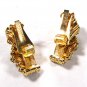 Vintage Green Rhinestone Clip On Earrings by HOBE 71215