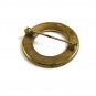 True Vintage Round Japanese Damascene Brooch Signed 102914