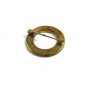 True Vintage Round Japanese Damascene Brooch Signed 102914