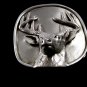 Buck Deer Antlers Rack Pewter Belt Buckle by KEV Made in USA 6514 Old New Stock