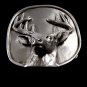 Buck Deer Antlers Rack Pewter Belt Buckle by KEV Made in USA 6514 Old New Stock