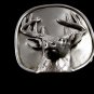 Buck Deer Antlers Rack Pewter Belt Buckle by KEV Made in USA 6514 Old New Stock