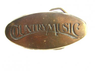 Vintage Solid Brass Country Music Belt Buckle By BBB 62915