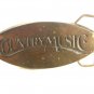 Vintage Solid Brass Country Music Belt Buckle By BBB 62915
