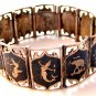 Vintage Siam Sterling Niello Dancers Elephants Bracelet