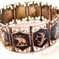 Vintage Siam Sterling Niello Dancers Elephants Bracelet