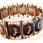 Vintage Siam Sterling Niello Dancers Elephants Bracelet