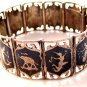 Vintage Siam Sterling Niello Dancers Elephants Bracelet