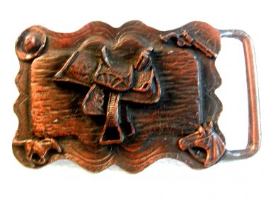 Vintage Western Rodeo Horse Saddle Belt Buckle