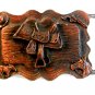 Vintage Western Rodeo Horse Saddle Belt Buckle