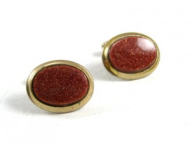 1960's-70s Goldtone & Goldstone Cufflinks By Mr. Tara 111414
