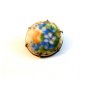Vintage Miniature Hand Painted Blue Flowers Brooch