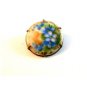 Vintage Miniature Hand Painted Blue Flowers Brooch