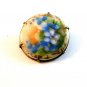 Vintage Miniature Hand Painted Blue Flowers Brooch