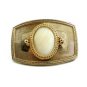 Western Cowboy Silvertone White Agate Belt Buckle 10272013gh