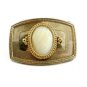 Western Cowboy Silvertone White Agate Belt Buckle 10272013gh