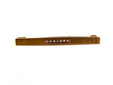 Vintage Victorian / Edwardian Gold Tone & Seed Pearl Bar Pin / Brooch