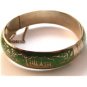 Vintage Siam Sterling Dark Forest Green Niello Dancer Bangle Bracelet