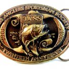 1987 Bass Anglers Sportsman Society 20th Anniversary Belt Buckle Made in U.S.A.