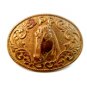 Vintage Western Cowboy Gold Plated Horse Head Belt Buckle by Chambers