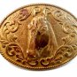 Vintage Western Cowboy Gold Plated Horse Head Belt Buckle by Chambers