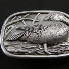 Duck In Grasslands Pewter Belt Buckle by KEV Made in USA 6514 Old New Stock