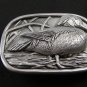Duck In Grasslands Pewter Belt Buckle by KEV Made in USA 6514 Old New Stock