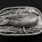 Duck In Grasslands Pewter Belt Buckle by KEV Made in USA 6514 Old New Stock