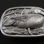Duck In Grasslands Pewter Belt Buckle by KEV Made in USA 6514 Old New Stock