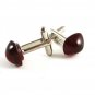Unmarked Silvertone & Red Cufflinks 11062013yyu