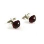 Unmarked Silvertone & Red Cufflinks 11062013yyu