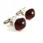 Unmarked Silvertone & Red Cufflinks 11062013yyu