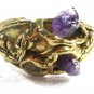 Vintage Signed Designer Costume Goldtone & Amythest Bracelet 62915