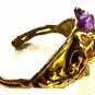 Vintage Signed Designer Costume Goldtone & Amythest Bracelet 62915