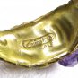 Vintage Signed Designer Costume Goldtone & Amythest Bracelet 62915