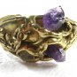 Vintage Signed Designer Costume Goldtone & Amythest Bracelet 62915
