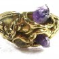 Vintage Signed Designer Costume Goldtone & Amythest Bracelet 62915